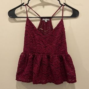 Charlotte Russe Lace Peplum Top